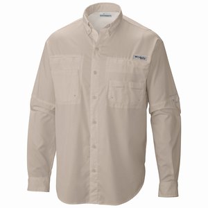 Columbia PFG Tamiami™ II Långärmad Tröja - Slim Fit Herr Khaki (YZVCO5026)